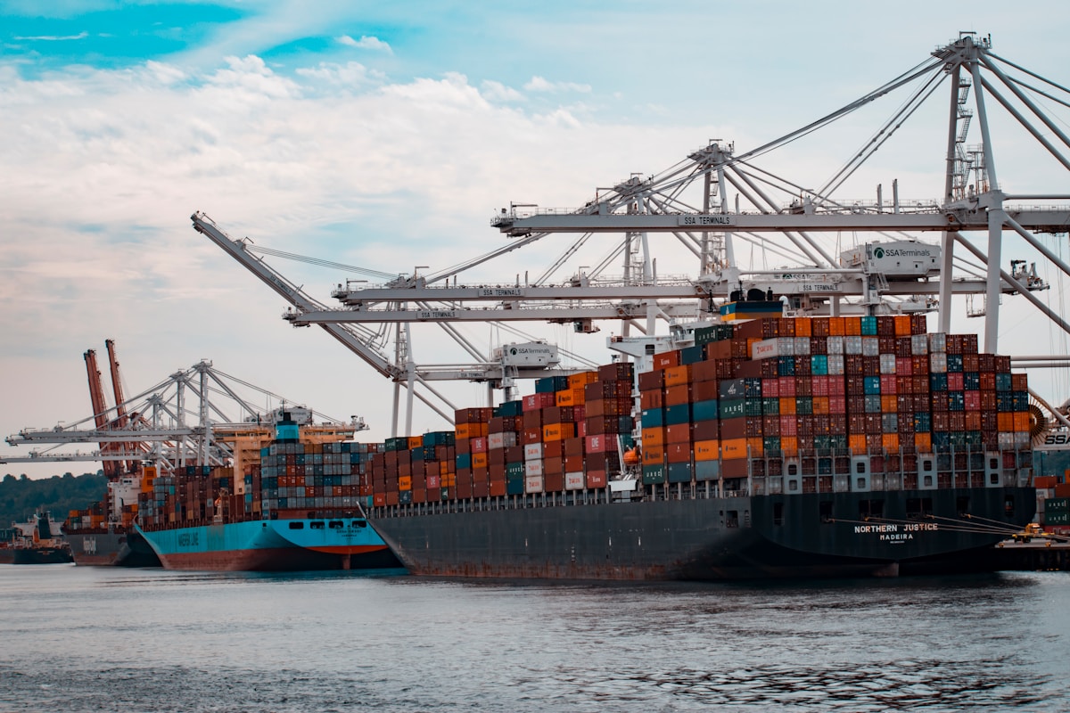 Container ship carrying frozen cargo
